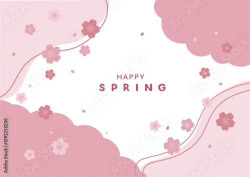 春素材　桜の背景イラスト　バナー　和風の背景