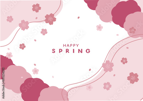 春素材　桜の背景イラスト　バナー　和風の背景