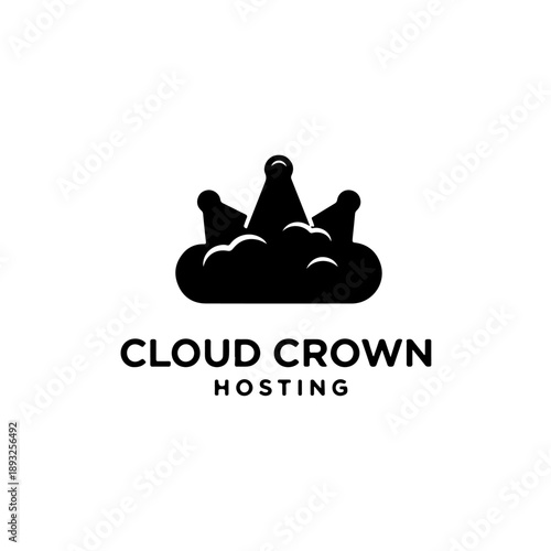 Cloud crown hosting - vector illustration of a royal cloud crown