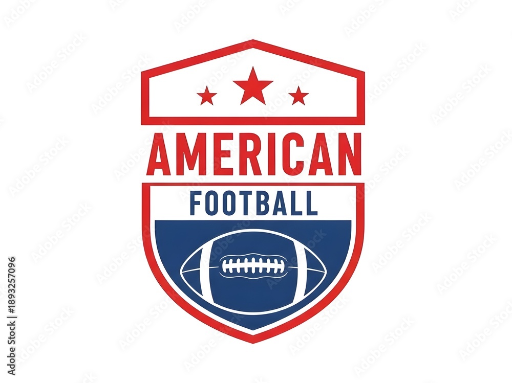 Fototapeta premium American Football Shield Emblem with Stars and Ball Icon