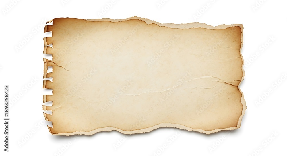 Fototapeta premium Torn spiral bound notebook paper with rough edges torn paper aged paper