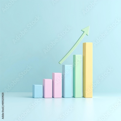 a colorful bar chart with an arrow pointing upward, symbolizing rising growth and positive financial or business performance Free Download a colorful bar chart with an arrow pointing upward, symbolizing rising growth and positive financial or business performance - GFXLoad