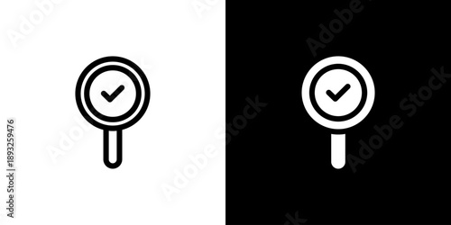 Agree icon concept with flat Black White Background. Vector illustration.