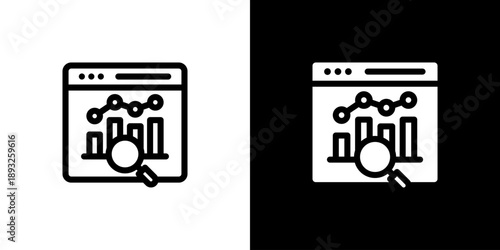 Insight icon concept with flat Black White Background. Vector illustration.