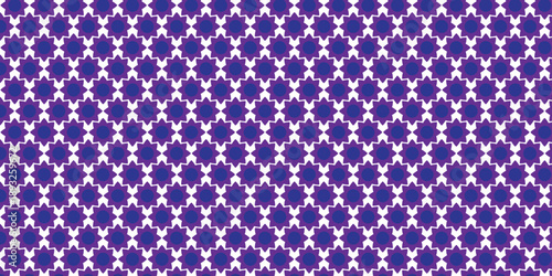 Intricate blue and white geometric pattern on seamless background