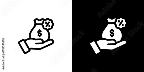 Commission icon concept with flat Black White Background. Vector illustration.