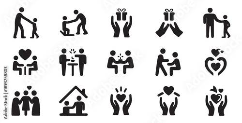 Generous giving hands offering gift box support helping others kindness care