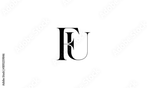 FU initial letters logo or FU monogram