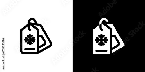 Winter Sales icon concept with flat Black White Background. Vector illustration.
