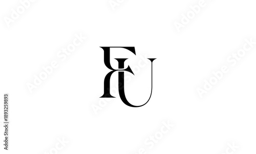 FU initial letters logo or FU monogram