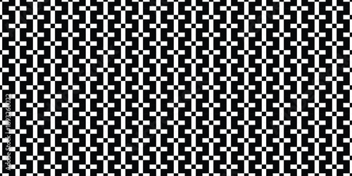 Geometric black and white pattern with intricate repeating design isolated on white background