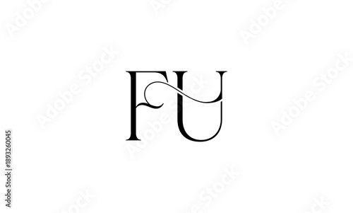 FU initial letters logo or FU monogram
