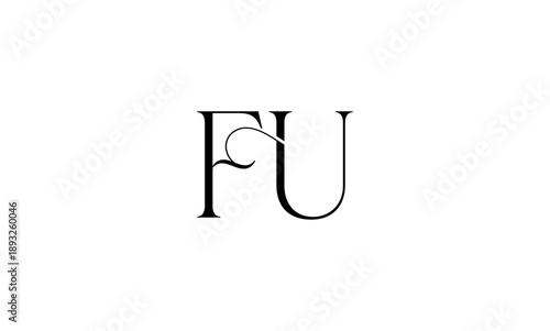 FU initial letters logo or FU monogram