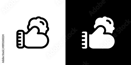 Snow Ball icon concept with flat Black White Background. Vector illustration.