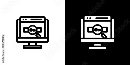 Keywords icon concept with flat Black White Background. Vector illustration.