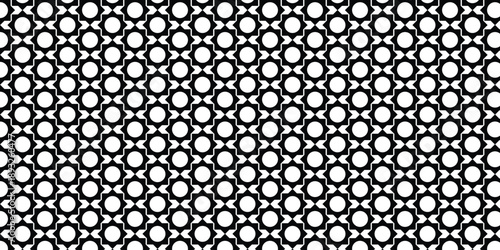 White polka dot pattern on with circular design elements