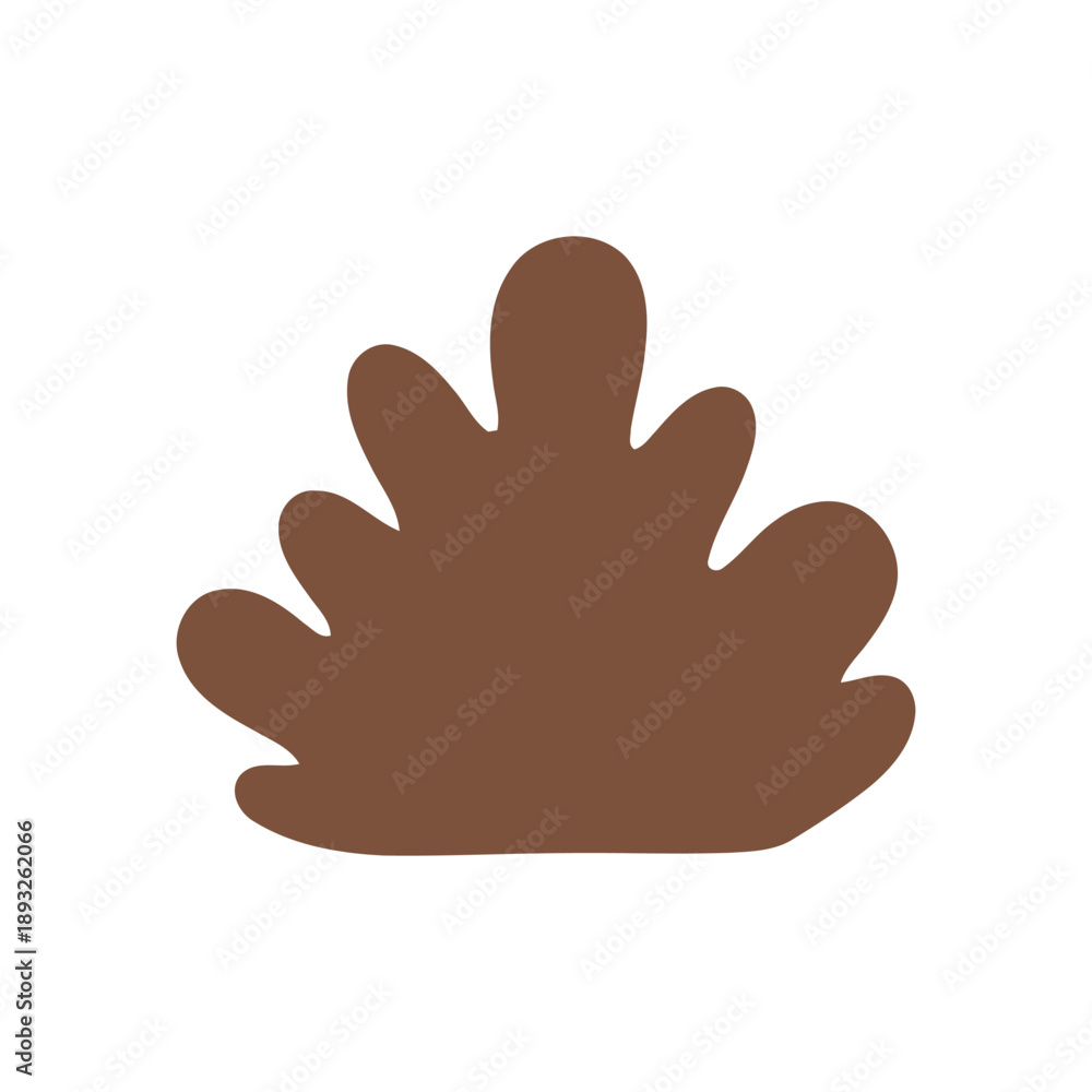 Obraz premium Stylized Brown Autumn Leaf Element with Organic Shape Vector Illustration