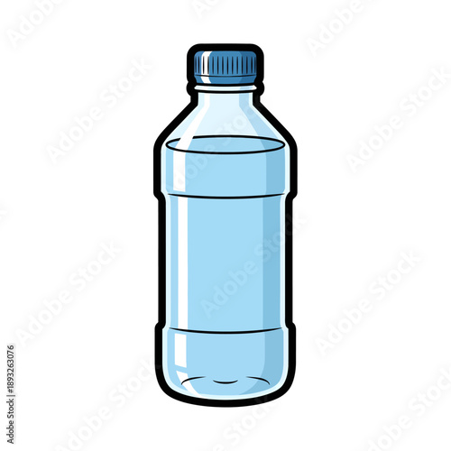 Water Bottle Hydration Fitness and Healthy Lifestyle Vector Illustration