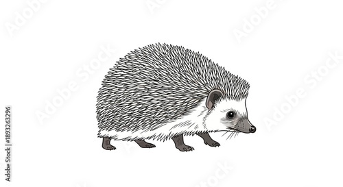 A cute illustration of a hedgehog in a kawaii design style against a clean white background, celebrating national hedgehog day.