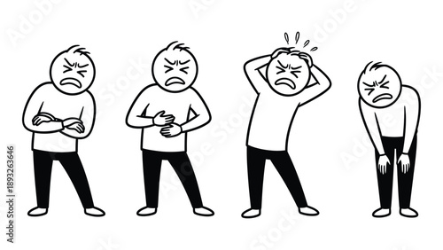 Sequence of frustrated emotions Vector