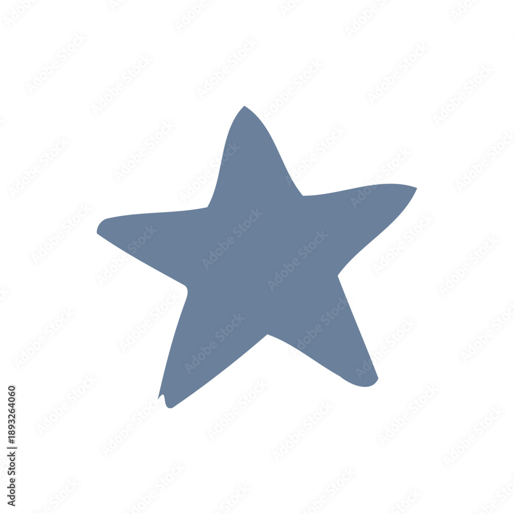 Fototapeta premium Abstract Hand drawn Gray Star Shape on White Background