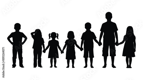 Silhouettes of a happy family Vector