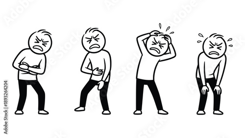 Illustrations of frustrated individuals Vector