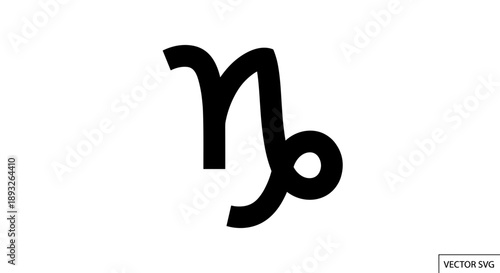 Capricorn Zodiac Symbol Astrology Sign Icon.