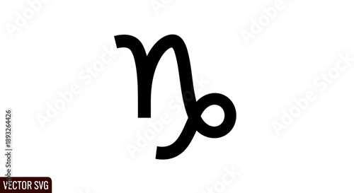 Capricorn Zodiac Symbol Simple Black Icon.