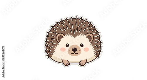 A cute and cute kawaii hedgehog illustration on a clean white background for design use.