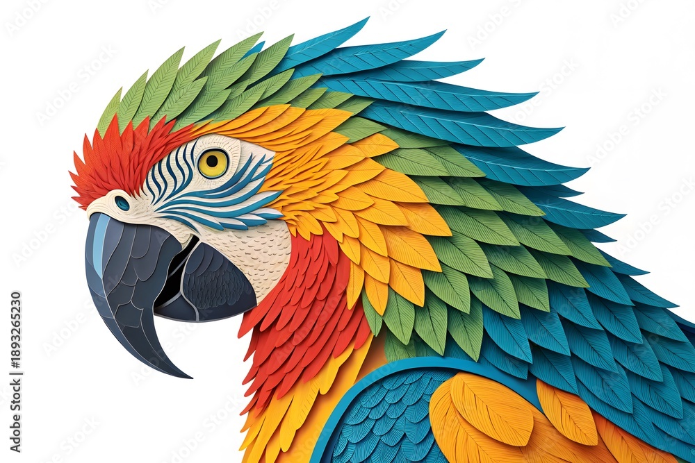 Obraz premium Colorful parrot portrait isolated on white background