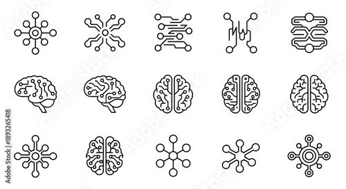 Human Brain Illustrations and Molecular Structures.
