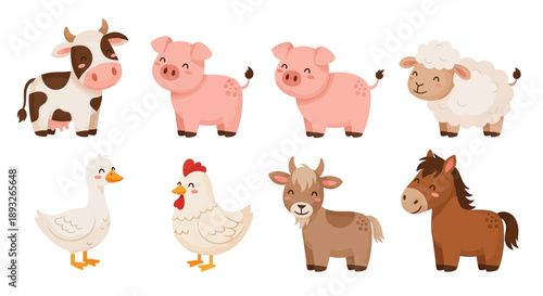 Farm Animals Cow Pig Sheep Horse.