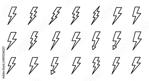Collection of Lightning Bolt Symbols.