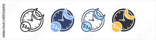 Sleeping Icon Set Multiple Style Collection