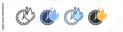Deadline Icon Set Multiple Style Collection