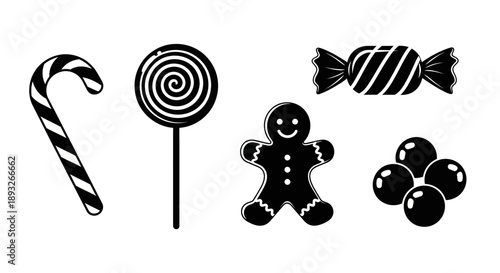 Candy Lollipop Gingerbread Man Sweets Treats.