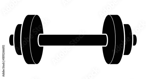 Black Dumbbell Silhouette Fitness Equipment.