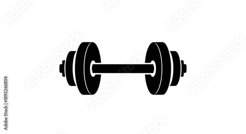 Black and White Dumbbell Icon Fitness.