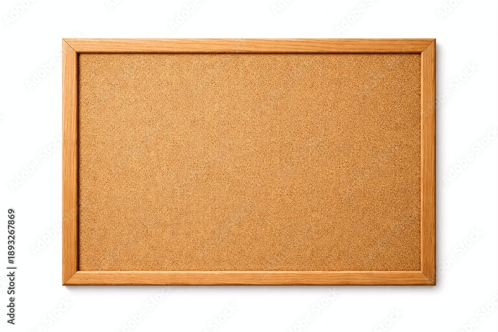 Fototapeta premium Cork Pin Board with Wooden Frame Isolated on White