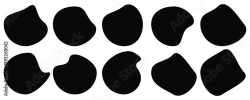  Various shapes of irregular blobs . Abstract organic blob shapes vector irregular figures isolated on transparent background. Vector illustration. 