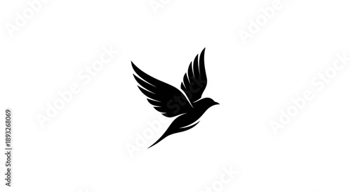 Elegant Black Silhouette of a Bird in Flight 1.