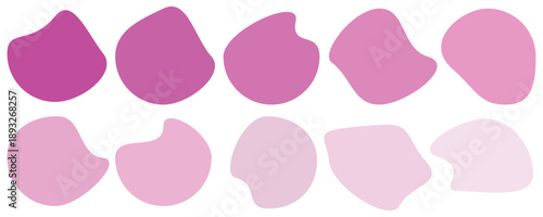 A colorful organic abstract blob shapes collection for modern design. Colorful blob isolated on white background. Abstract freeform collection. Simple liquid amorphous shapes.