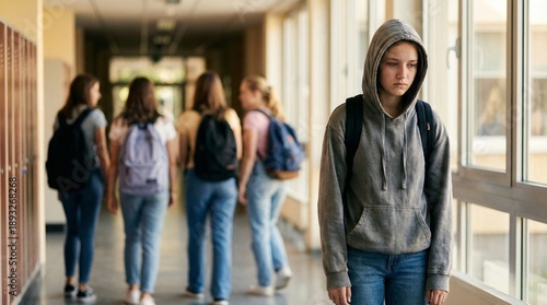 Girl Watching Friends Leave Her Photo Of Girl Watching Friends Leave Her