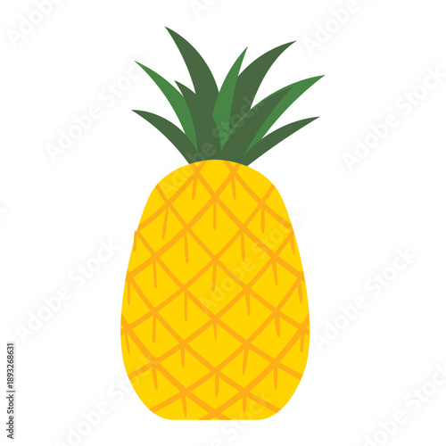 Vector illustration of pineapple with leaves