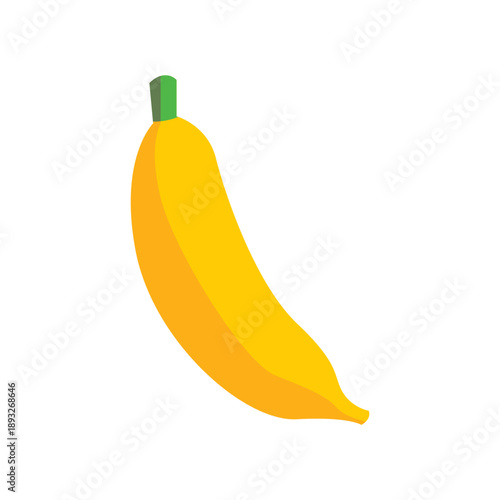 Yellow banana vector illustration isolated on white