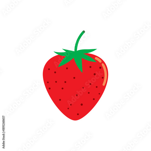 Vector illustration of red strawberry on white