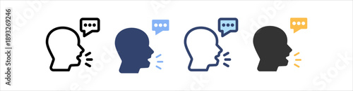 Freedom Of Speech Icon Set Multiple Style Collection