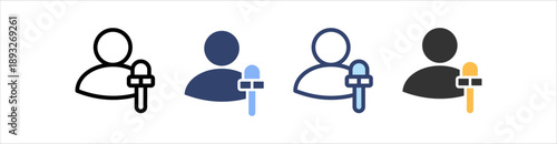 Journalist Icon Set Multiple Style Collection