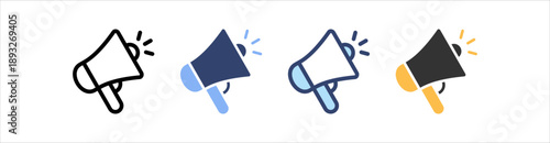 Megaphone Icon Set Multiple Style Collection